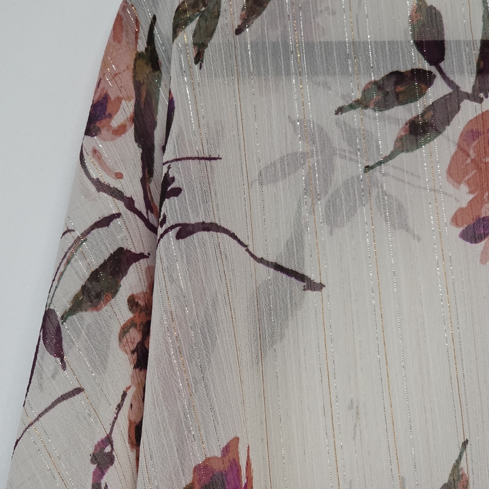 Emory Park Sheer Floral Kimono - Floral with Shimmery Threads - Picture 3 of 4